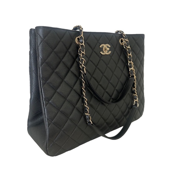 Chanel Top Handel Coco Caviar Leather Shopping Tote Bag - Picture 1 of 15